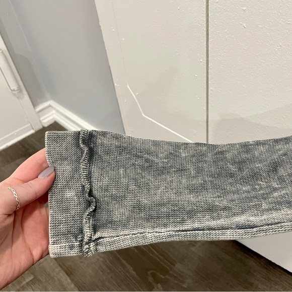 Vintage Havana Grey Waffle Knit Hooded Sweatshirt - Picture 4 of 10